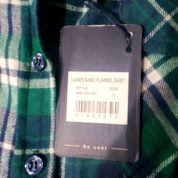 INSO Collection Women's 3/4 Sleeve V Neck Dk Green Plaid Shirt w. pockets NWT - Picture 5 of 5